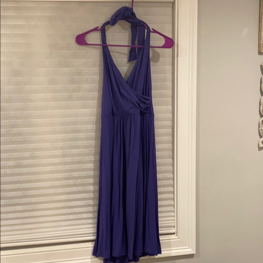 Boden violet tie halter dress szS